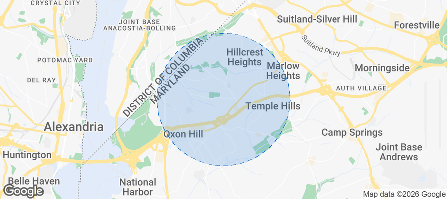 Oxon Hill-Glassmanor Airbnb map